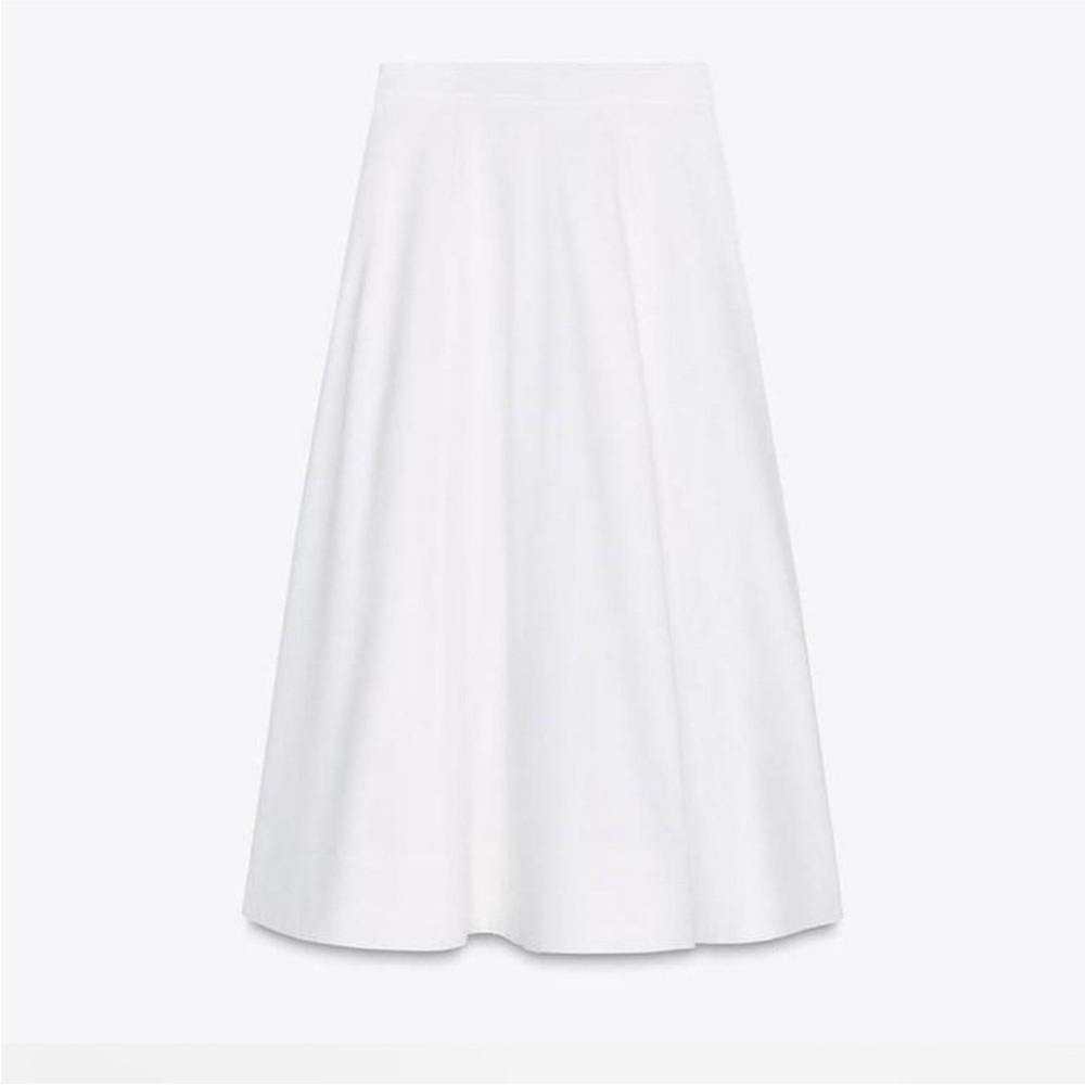 Zara pleated white midi skirt - Picture 4 of 8